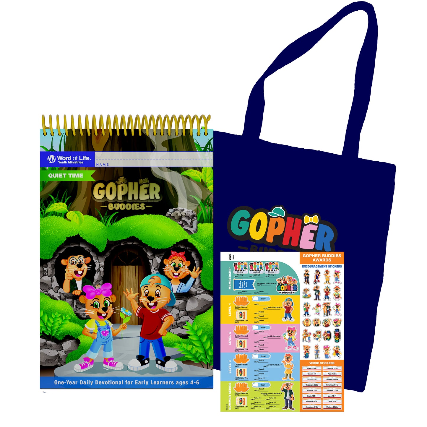 Gopher Buddies Quiet Time Pack w/ NEW Blue Tote (2026-27)