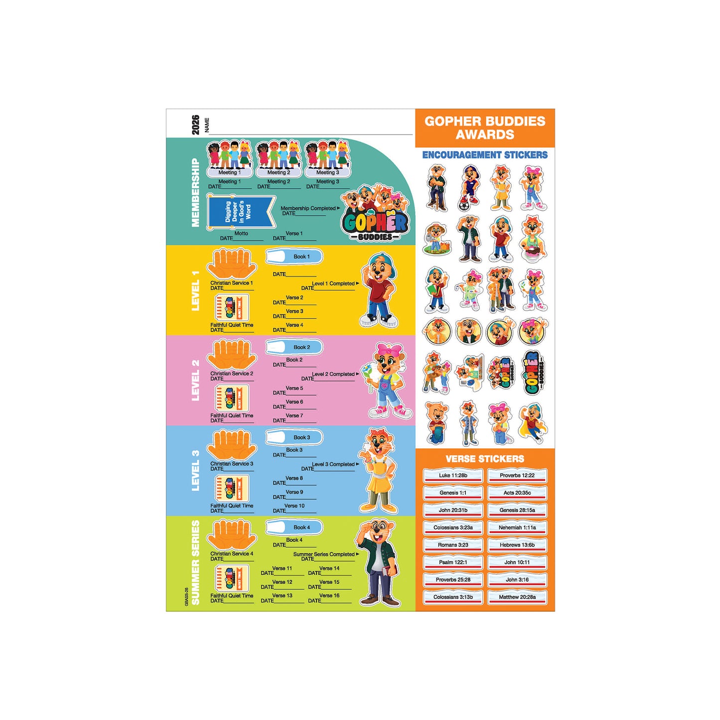 Gopher Buddies Quiet Time Pack Without Tote (2026-27)