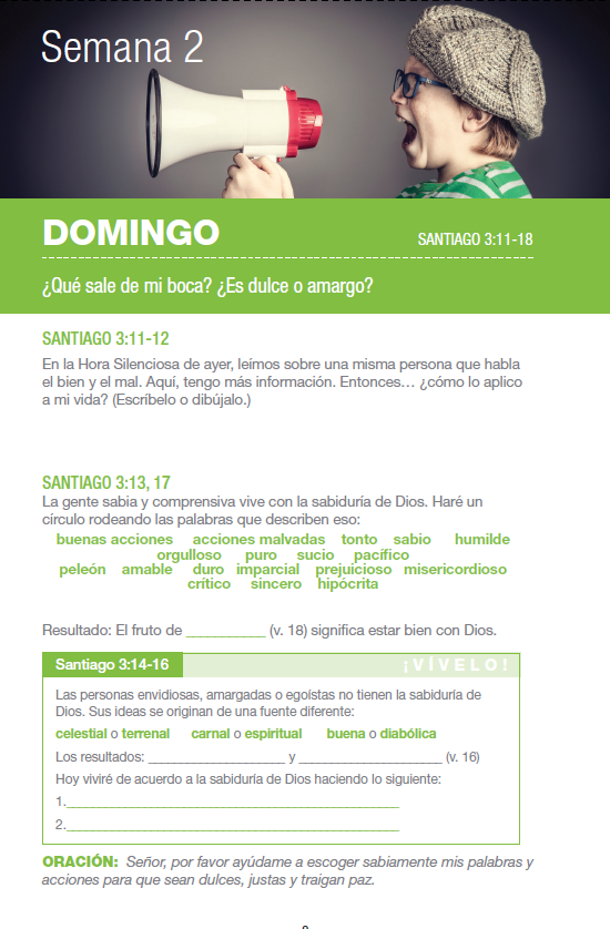 Spanish Quiet Time Diary Downloadable PDF - ages 10-12 (2019 Series)