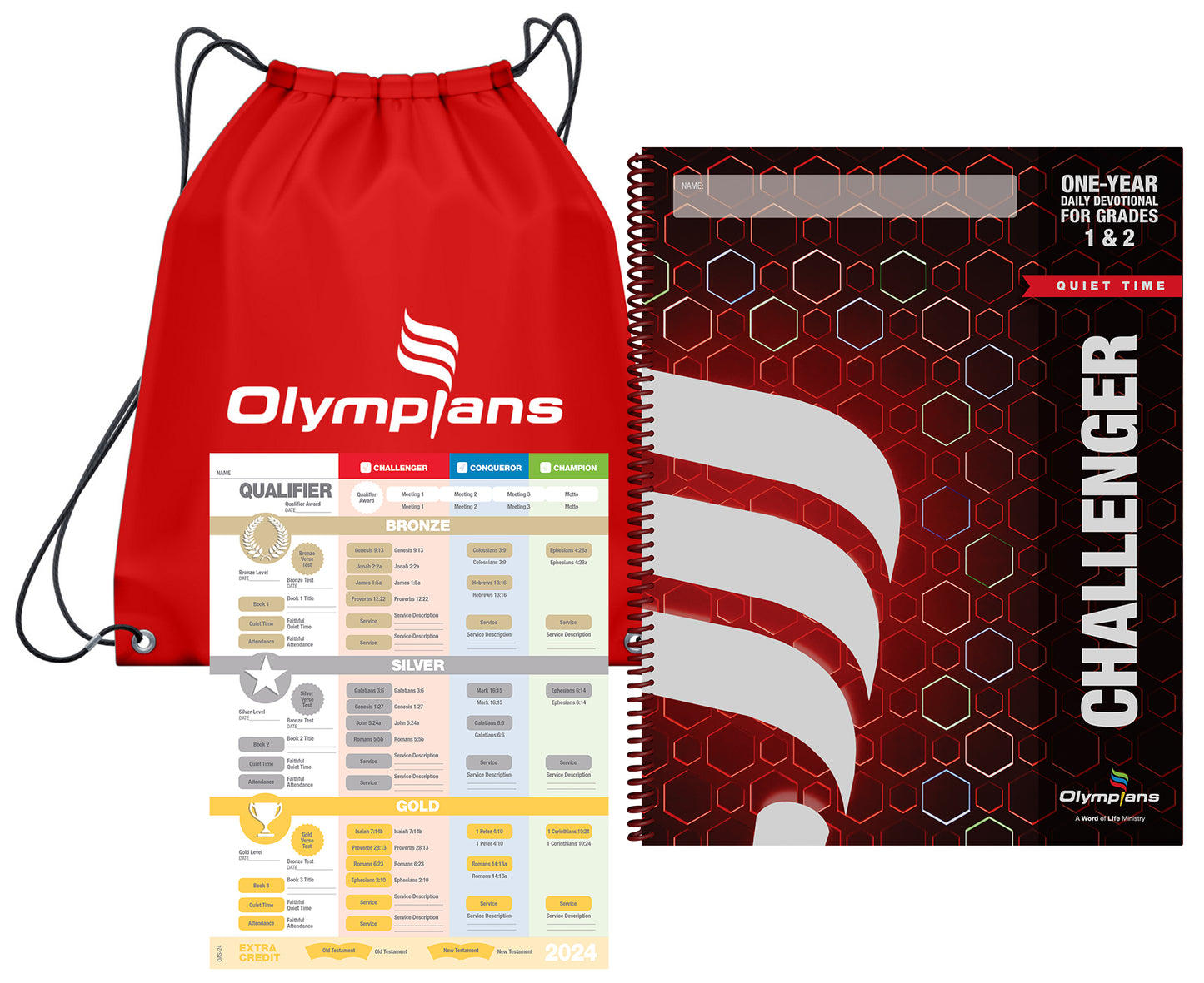 Challenger Quiet Time Pack w/Red Drawstring Bag Grades 1-2 (2024-25