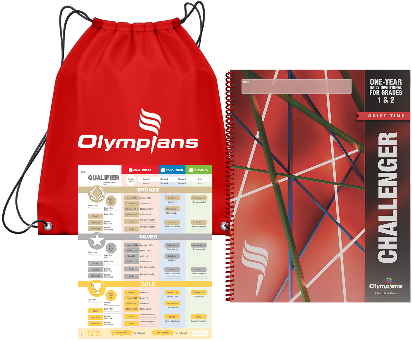 Challenger Quiet Time Pack w/Red Drawstring Bag Grades 1-2 (2025-26)