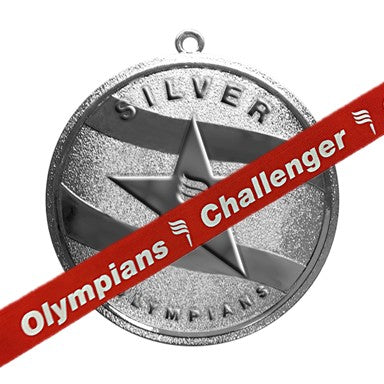 Silver Medal with Red Challenger (1/2 Grade) Lanyard