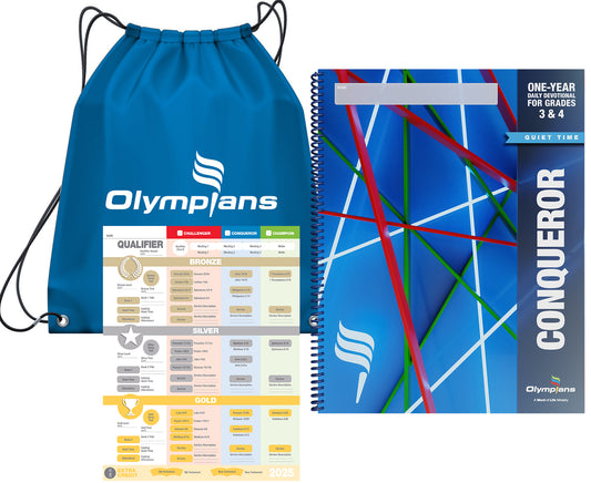 Conqueror Quiet Time Pack w/Blue Drawstring Bag Grades 3-4 (2025-26)