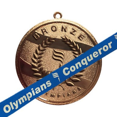 Bronze Medal with Blue Conqueror(3/4 grade) Lanyard