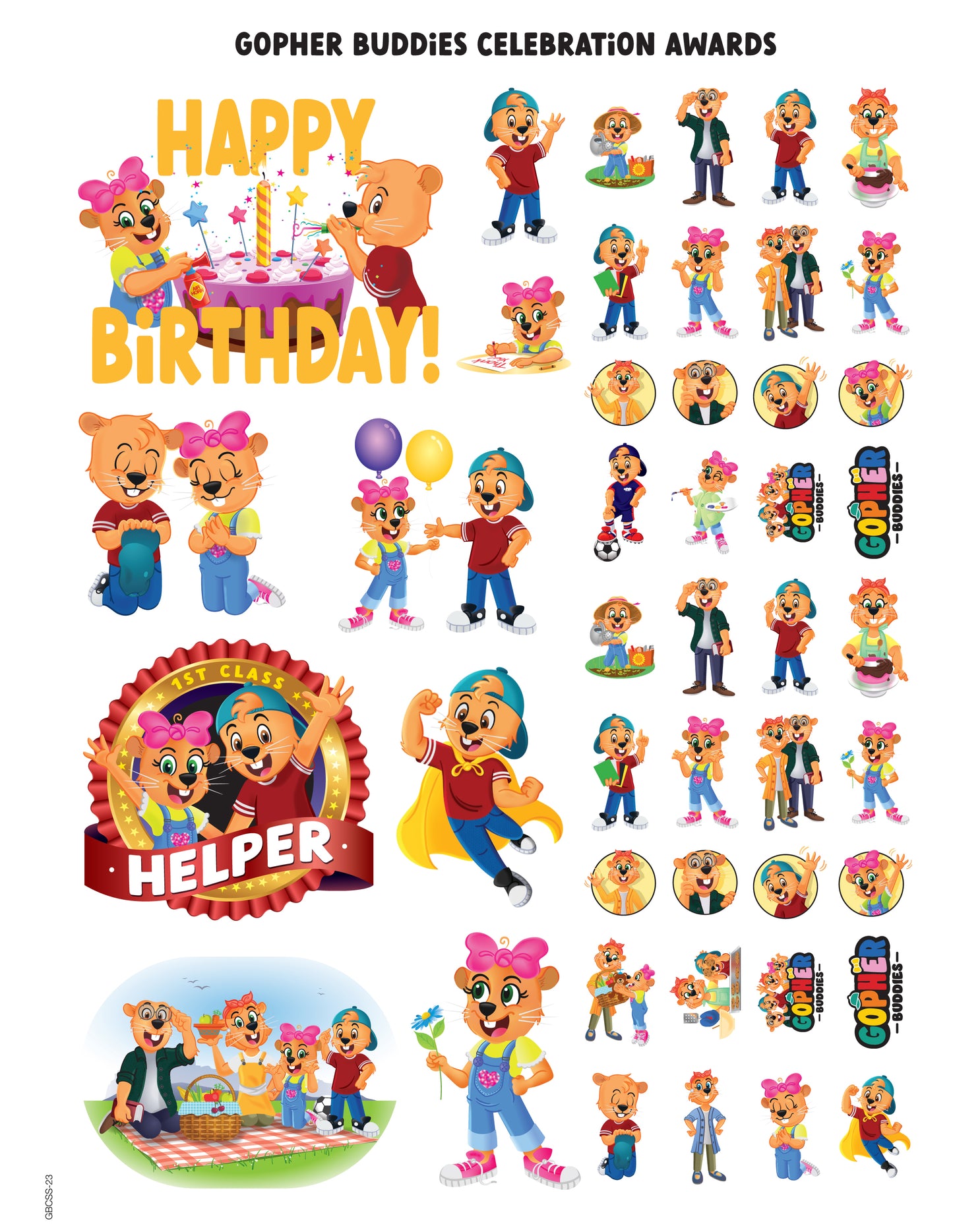 Gopher Buddies Celebration Sticker Sheet