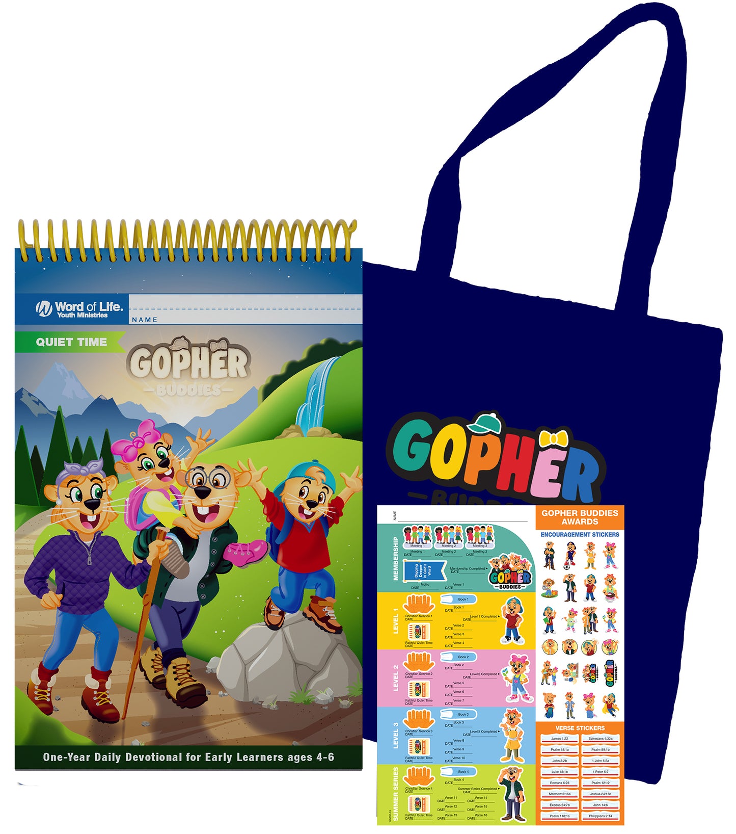 Gopher Buddies Quiet Time Pack w/ NEW Blue Tote (2024-25)