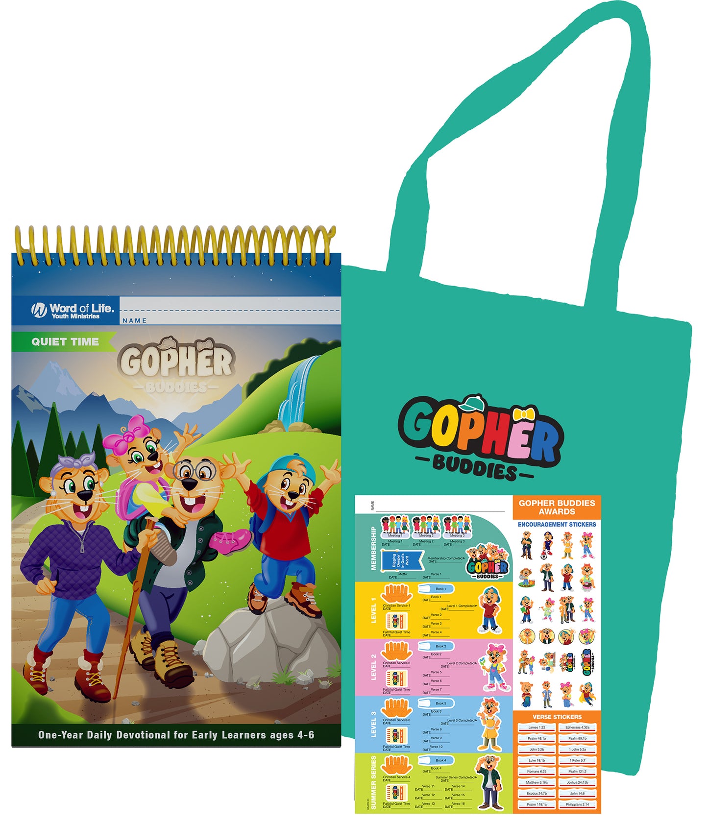 Gopher Buddies Quiet Time Pack & NEW Green Tote (2024-25)