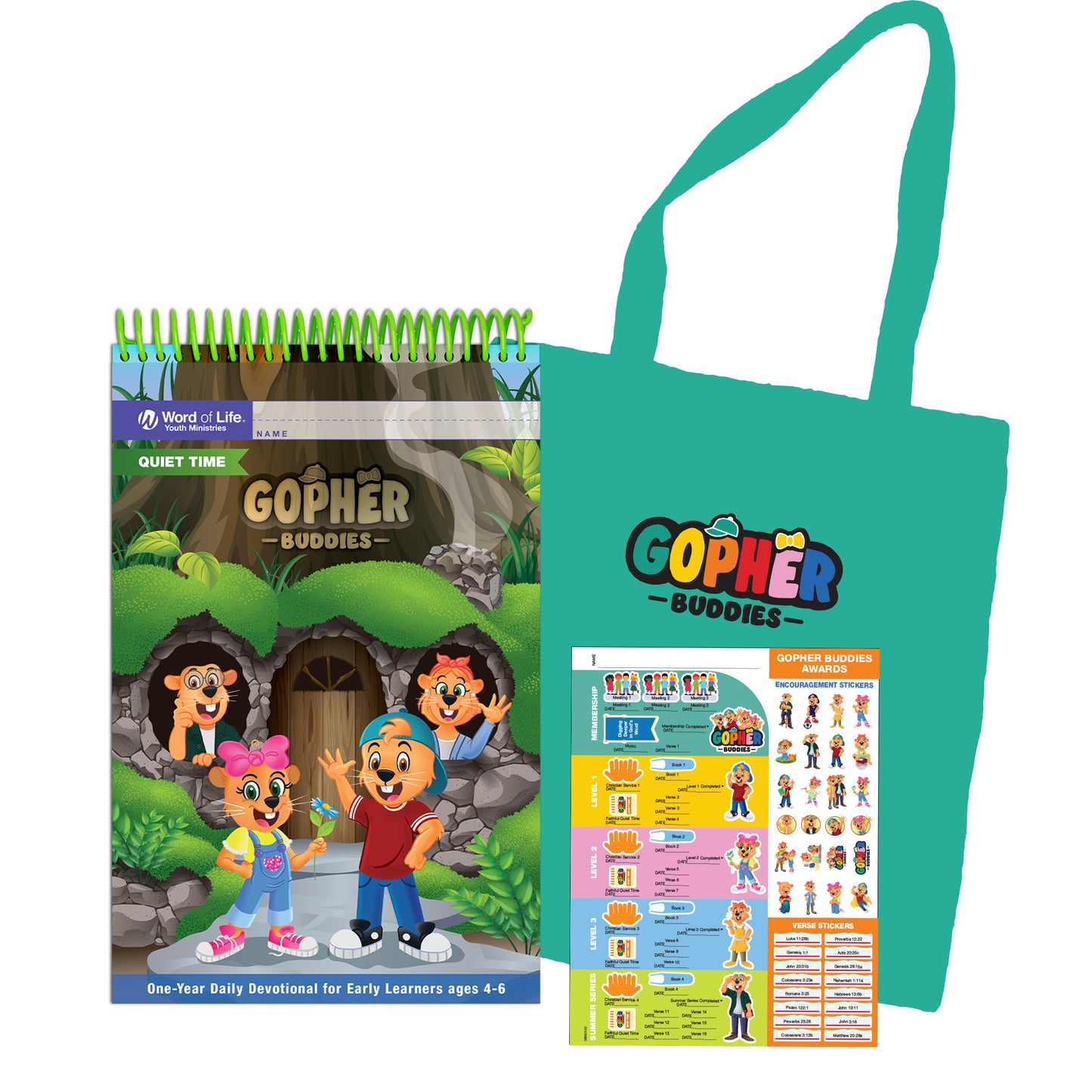Gopher Buddies Quiet Time Pack & NEW Green Tote (2023-24)