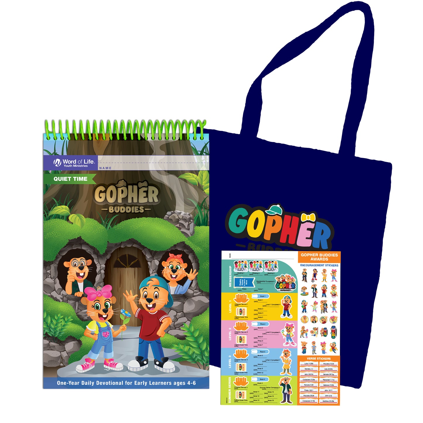 Gopher Buddies Quiet Time Pack w/ NEW Blue Tote (2023-24)