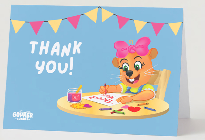 Gopher Buddies Thank You Card Package (pkg 10)