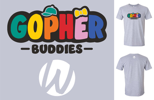NEW Gopher Buddies Adult Shirt (Gray )